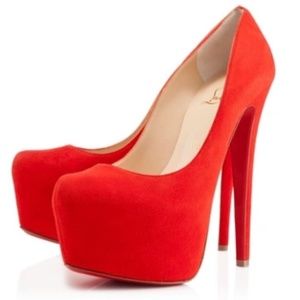 Christian Louboutin Daffodile Red Suede heels RETAIL 995